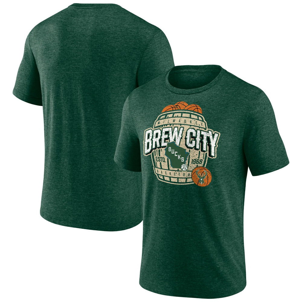 NBA - Milwaukee Bucks Announcer Tri-Blend T-Shirt - Hunter Green