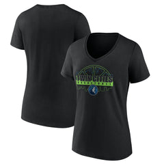 NBA - Minnesota Timberwolves Women's Core Hometown Launch V-Neck T-Shirt - Black