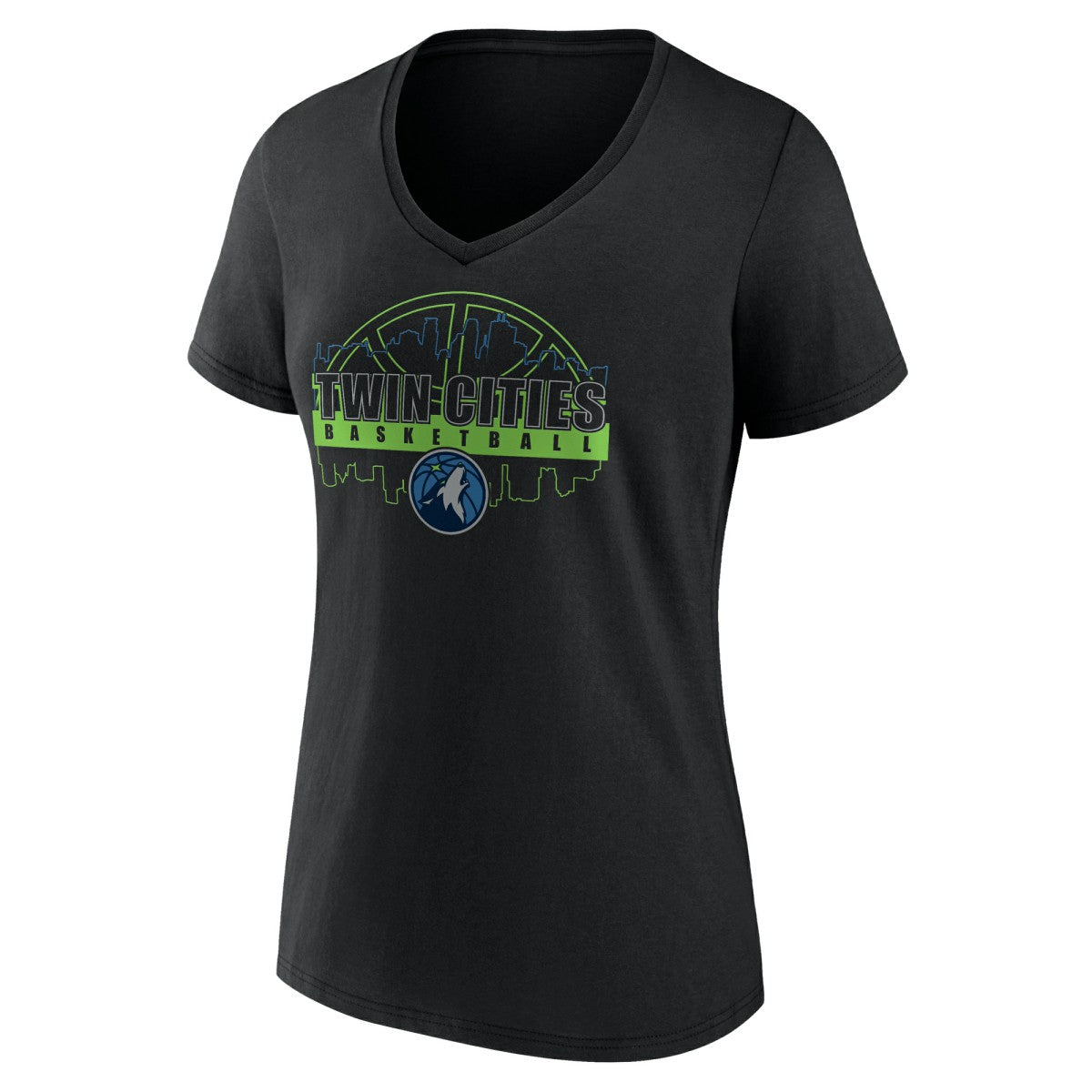 NBA - Minnesota Timberwolves Women's Core Hometown Launch V-Neck T-Shirt - Black