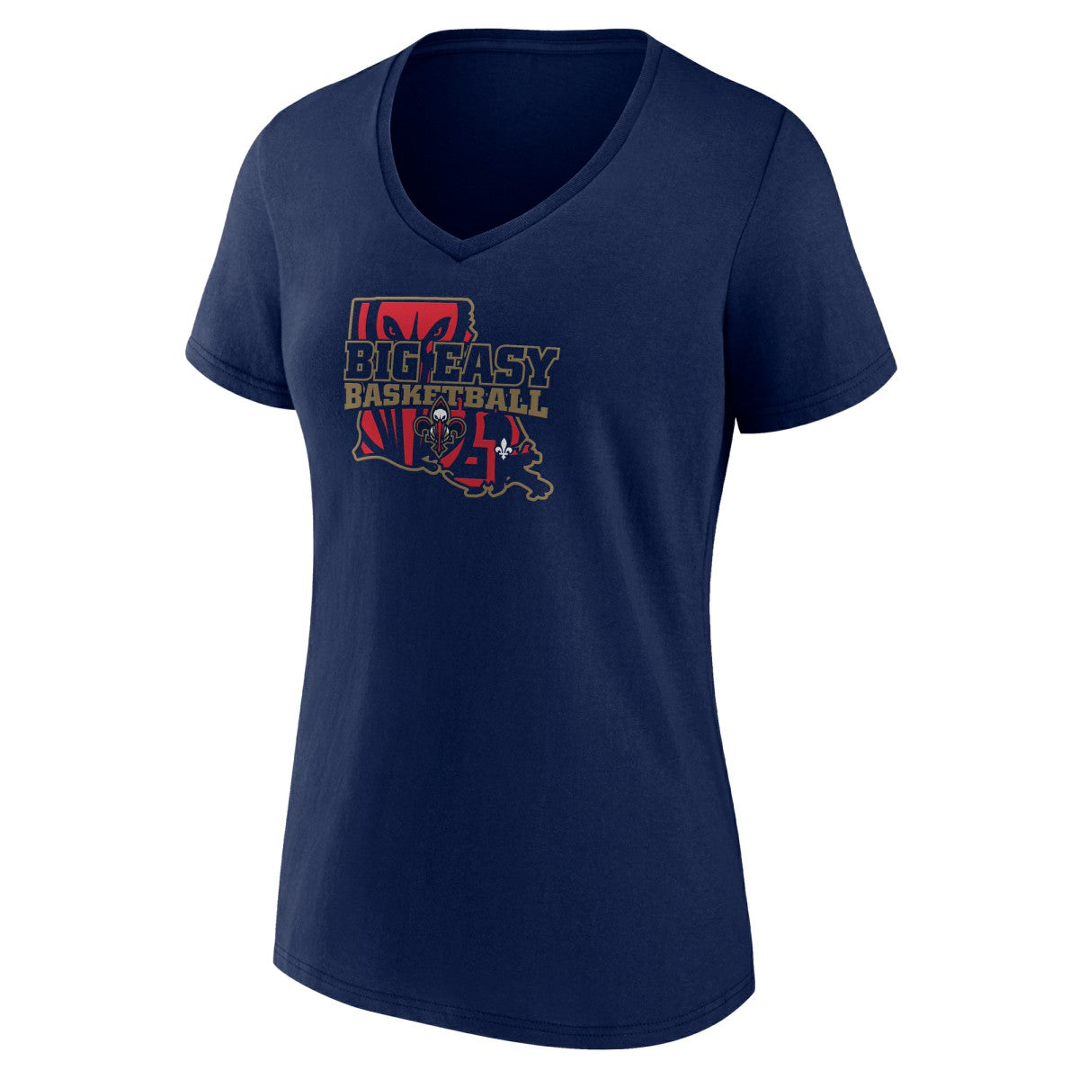 NBA - New Orleans Pelicans Women's Core Hometown Launch V-Neck T-Shirt - Navy