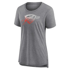 NBA - Oklahoma City Thunder Women's Gradient Logo Tri-Blend T-Shirt - Gray