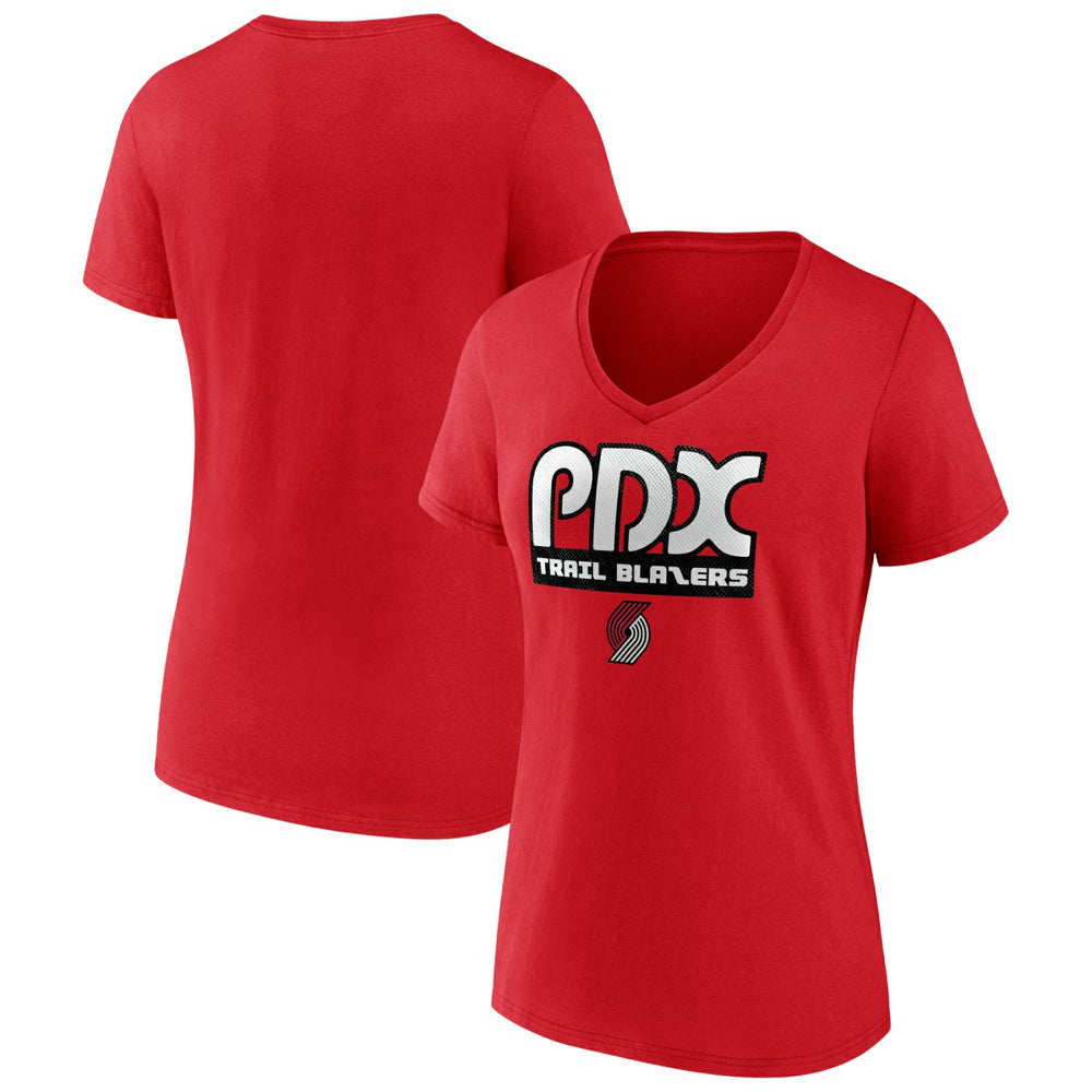 NBA - Portland Trail Blazers Women's Team Pride V-Neck T-Shirt - Red