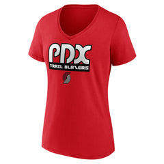 NBA - Portland Trail Blazers Women's Team Pride V-Neck T-Shirt - Red