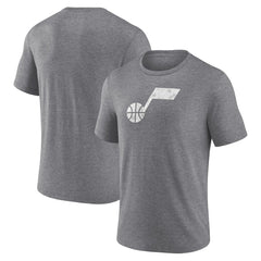 NBA - Utah Jazz Distressed Tri-Blend T-Shirt - Heather Gray