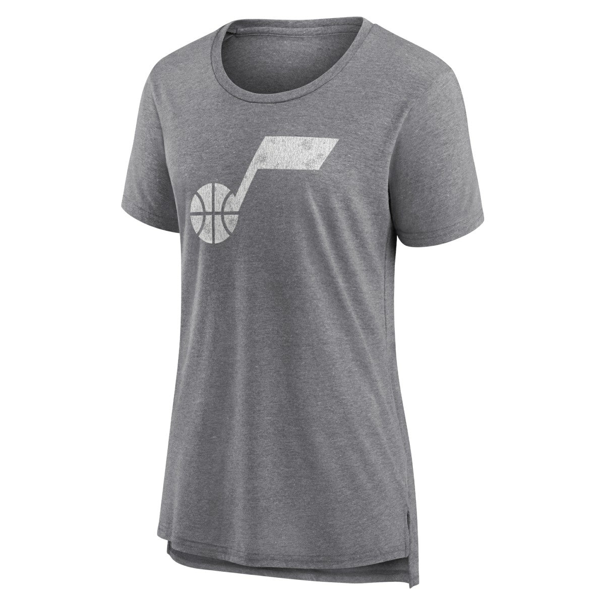 NBA - Utah Jazz Women's Distressed Logo Tri-Blend T-Shirt - Gray