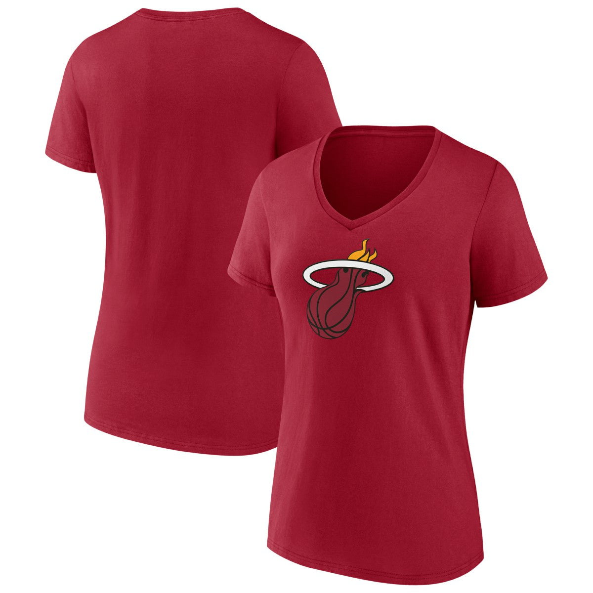 NBA - Miami Heat Women's Primary Logo V-Neck T-Shirt - Red