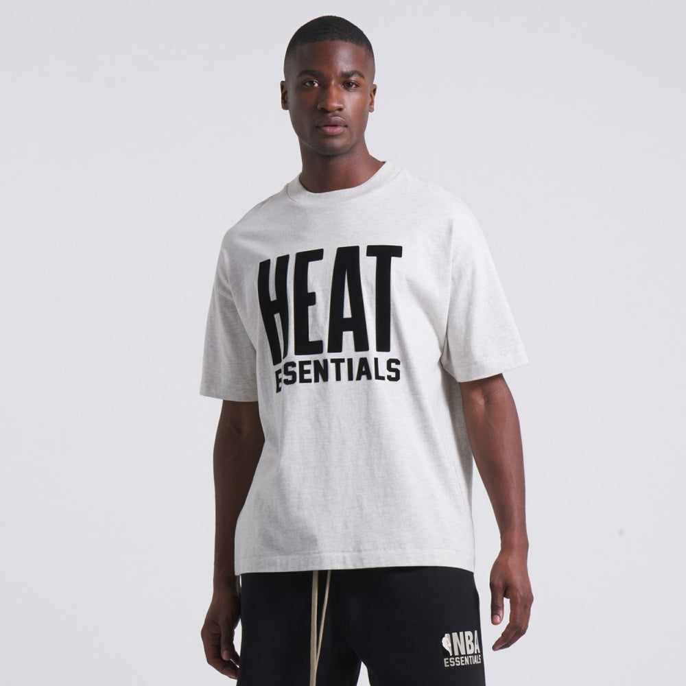 NBA - Miami Heat Fear of God Unisex NBA x ESSENTIALS T-Shirt - Heather Gray