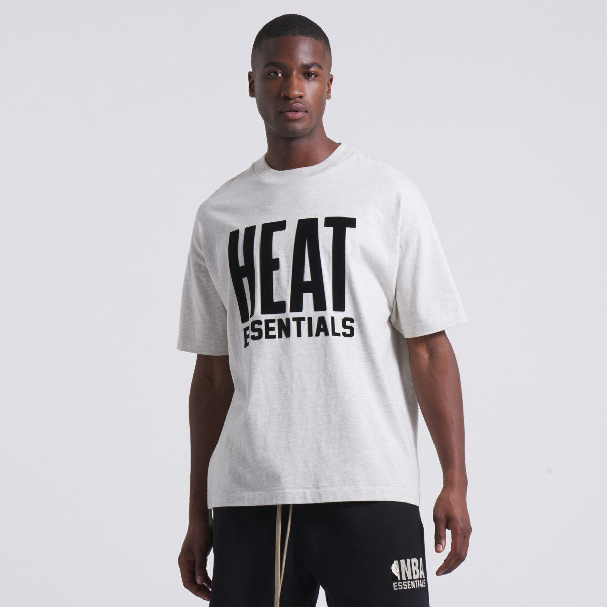 NBA - Miami Heat Fear of God Unisex NBA x ESSENTIALS T-Shirt - Heather Gray