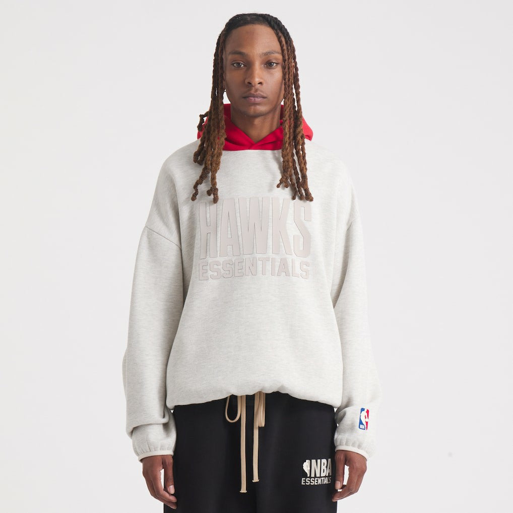 NBA - Atlanta Hawks Fear of God Unisex NBA x ESSENTIALS Pullover Hoodie - Heather Gray