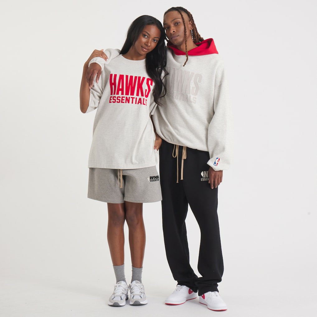 NBA - Atlanta Hawks Fear of God Unisex NBA x ESSENTIALS Pullover Hoodie - Heather Gray