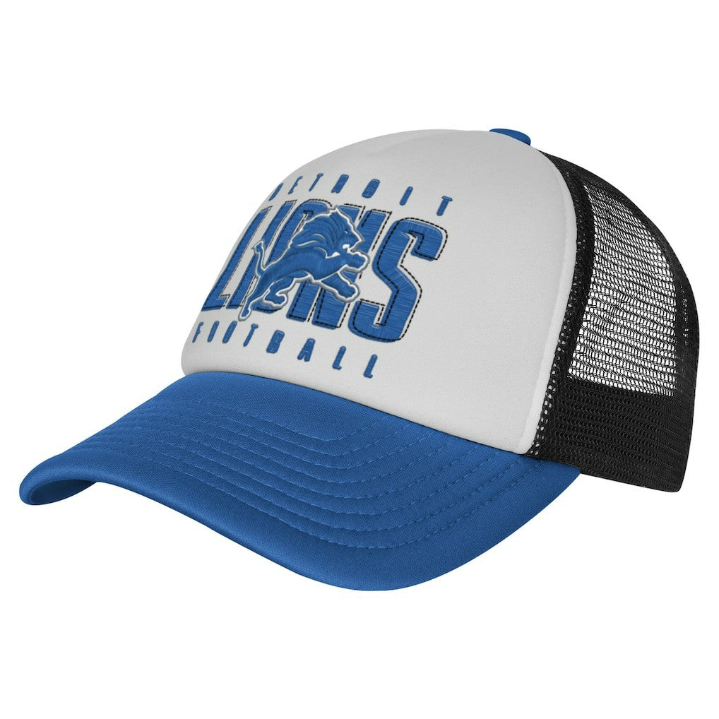 Detroit Lions Youth Essentials Trucker Adjustable Hat White/Blue - NFL