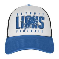 Detroit Lions Youth Essentials Trucker Adjustable Hat White/Blue - NFL