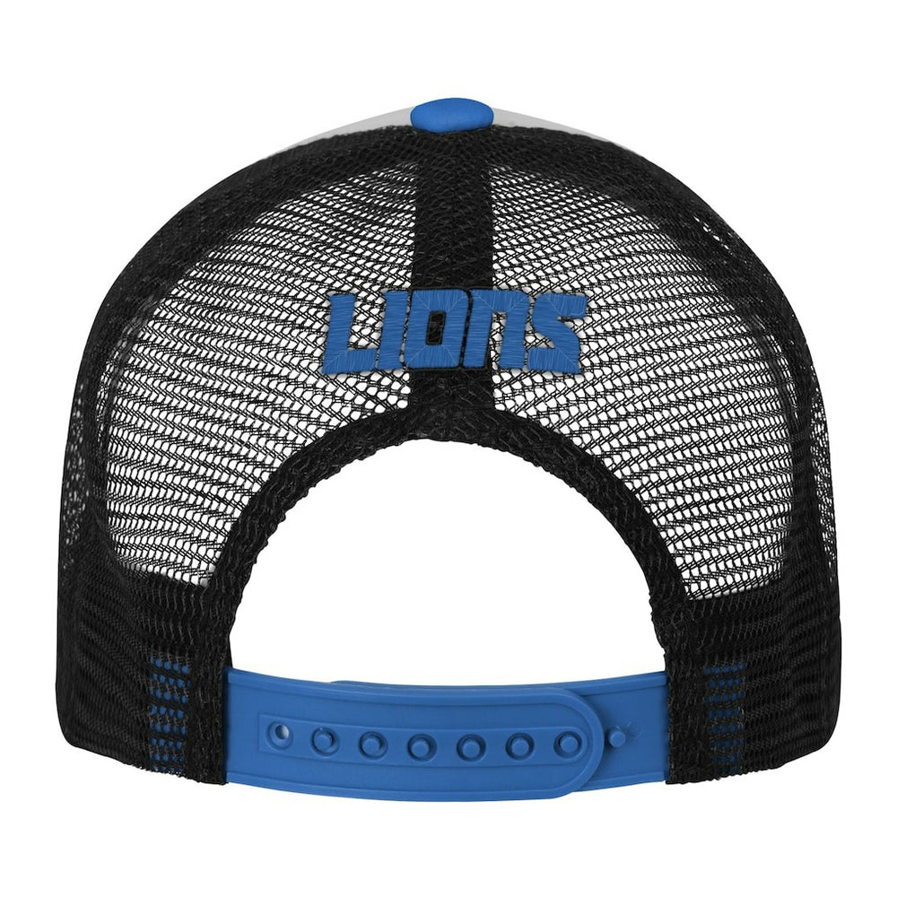 Detroit Lions Youth Essentials Trucker Adjustable Hat White/Blue - NFL
