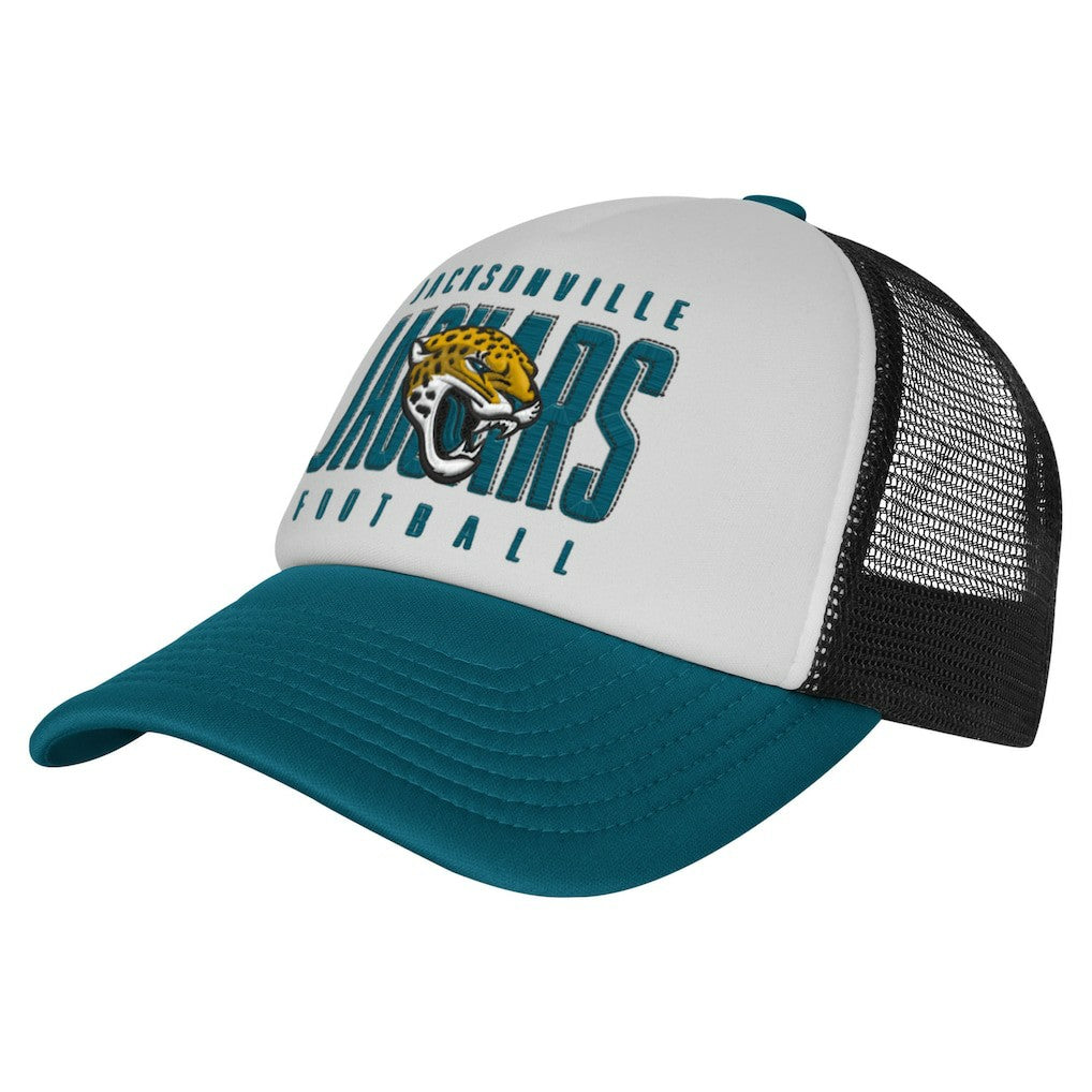 Jacksonville Jaguars Youth Essentials Trucker Adjustable Hat White/Teal - NFL