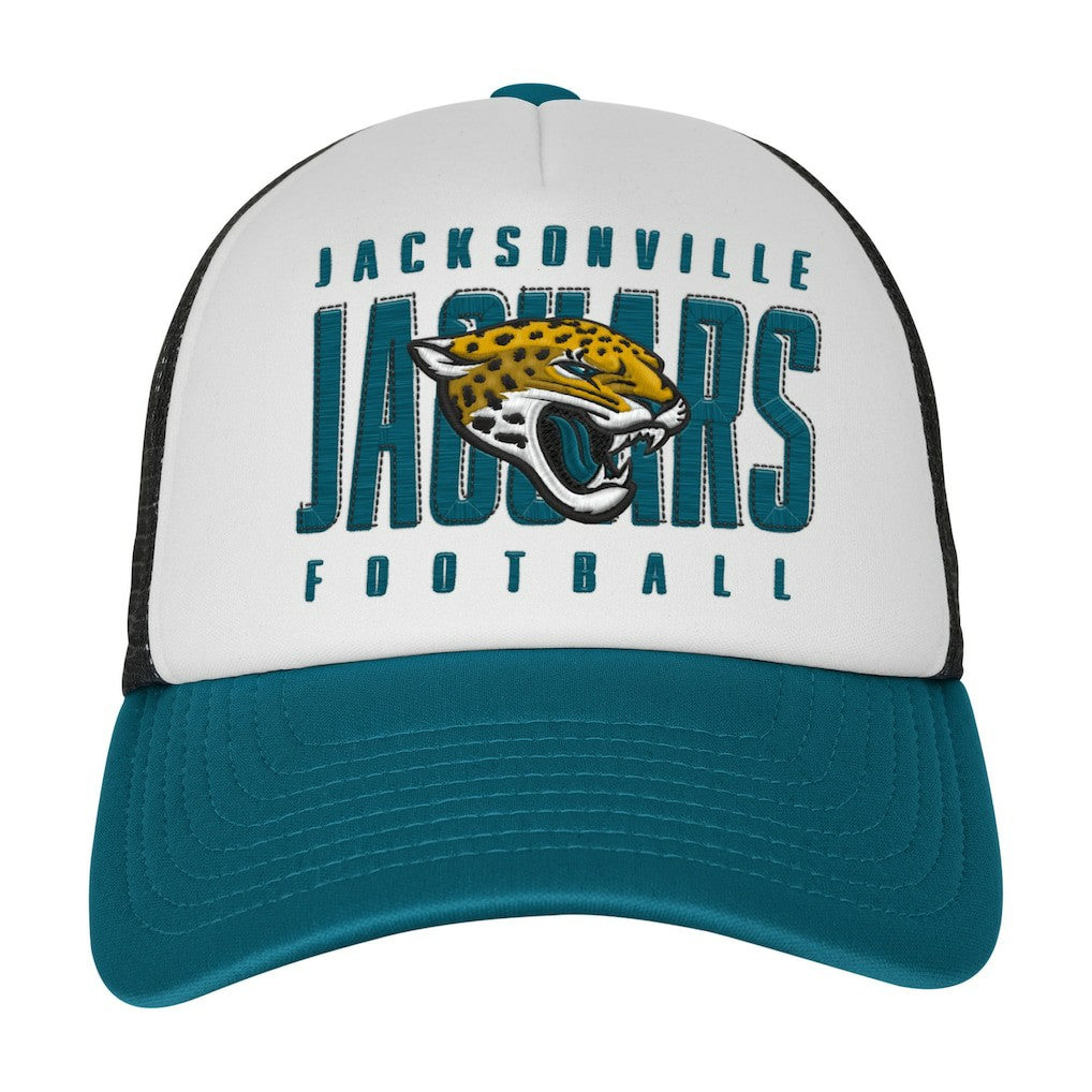 Jacksonville Jaguars Youth Essentials Trucker Adjustable Hat White/Teal - NFL