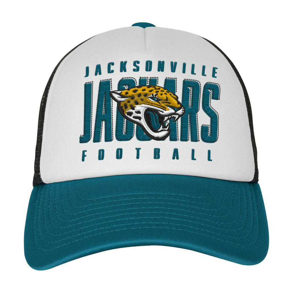 Jacksonville Jaguars Youth Essentials Trucker Adjustable Hat White/Teal - NFL