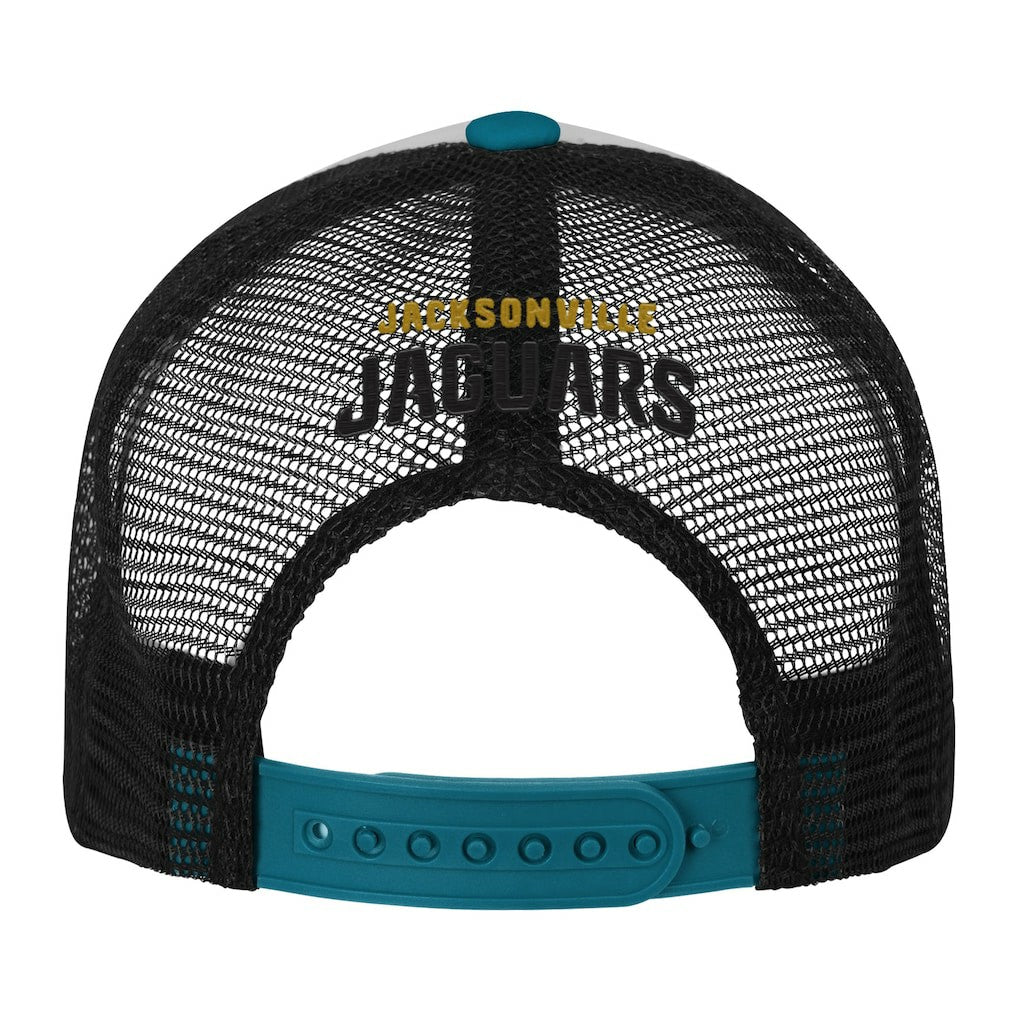 Jacksonville Jaguars Youth Essentials Trucker Adjustable Hat White/Teal - NFL