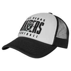 Las Vegas Raiders Youth Essentials Trucker Adjustable Hat White/Black - NFL
