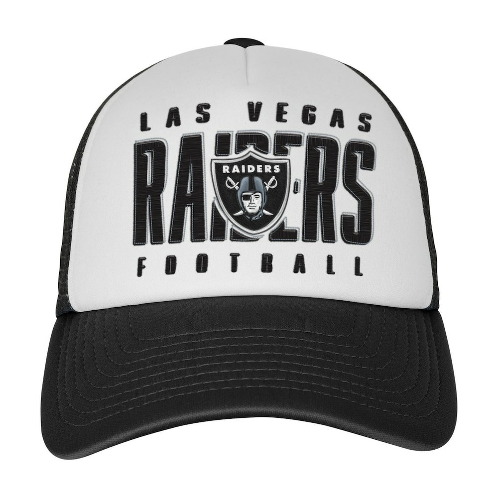 Las Vegas Raiders Youth Essentials Trucker Adjustable Hat White/Black - NFL