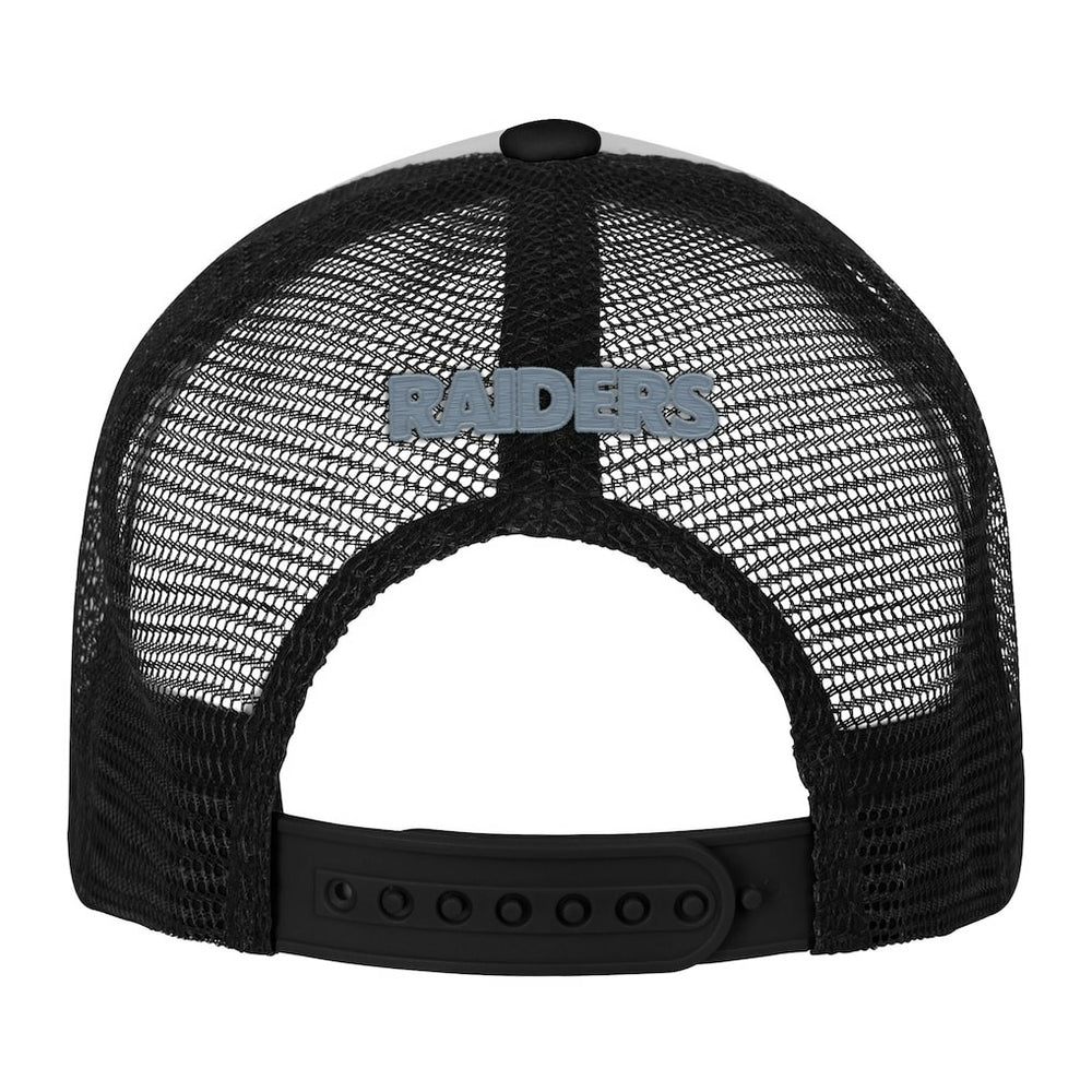 Las Vegas Raiders Youth Essentials Trucker Adjustable Hat White/Black - NFL