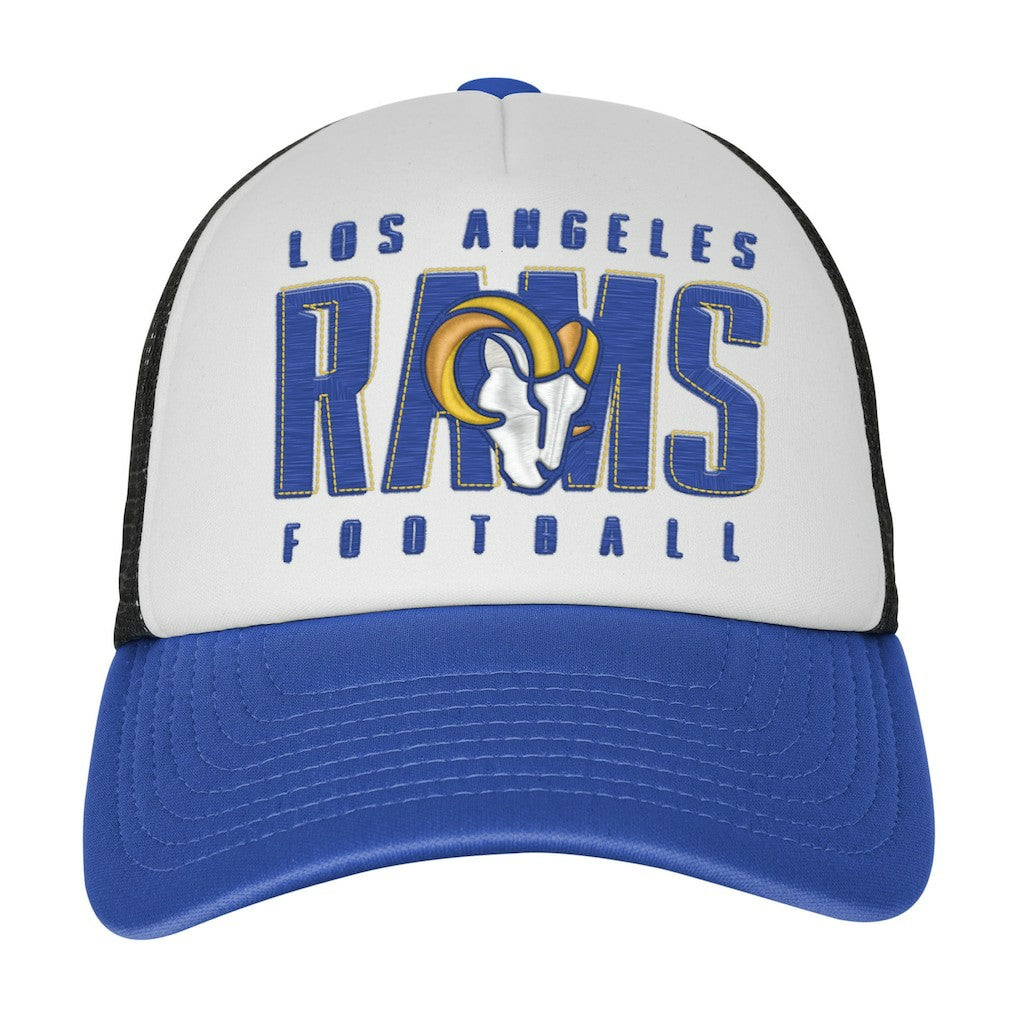 Los Angeles Rams Youth Essentials Trucker Adjustable Hat White/Royal - NFL