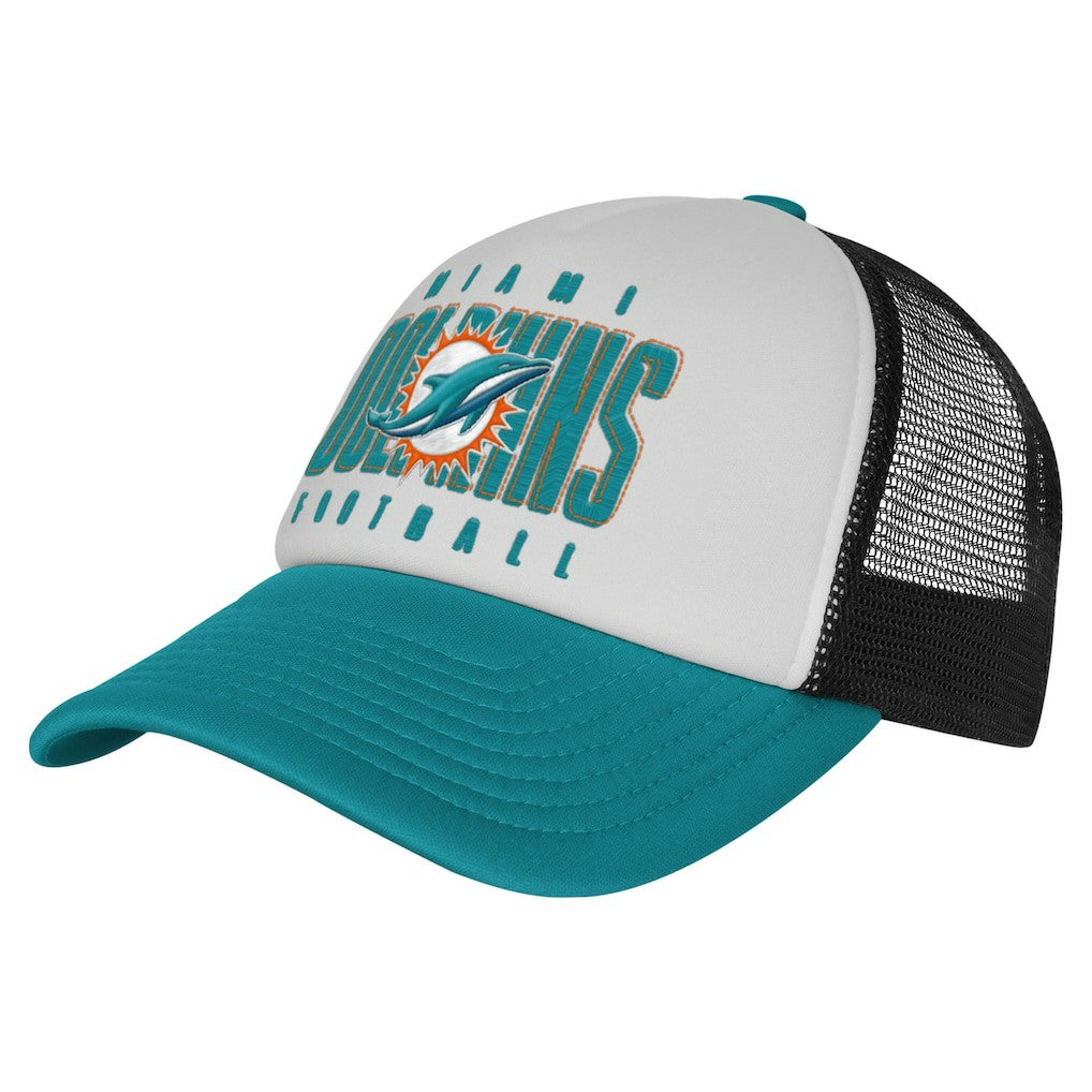 Miami Dolphins Youth Essentials Trucker Adjustable Hat White/Aqua - NFL