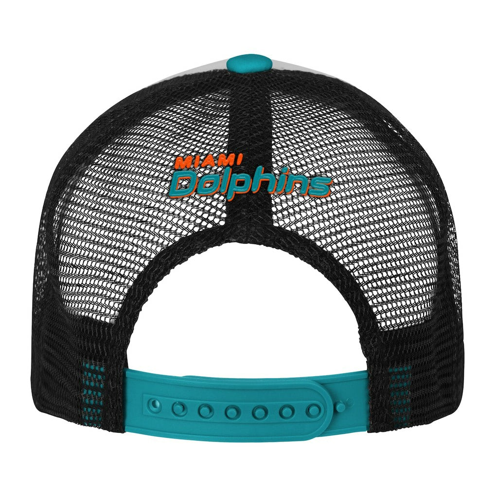 Miami Dolphins Youth Essentials Trucker Adjustable Hat White/Aqua - NFL