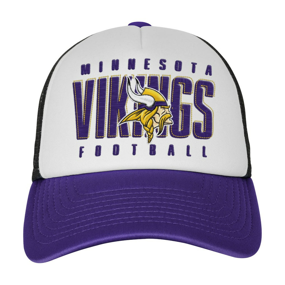 Minnesota Vikings Youth Essentials Trucker Adjustable Hat White/Purple - NFL