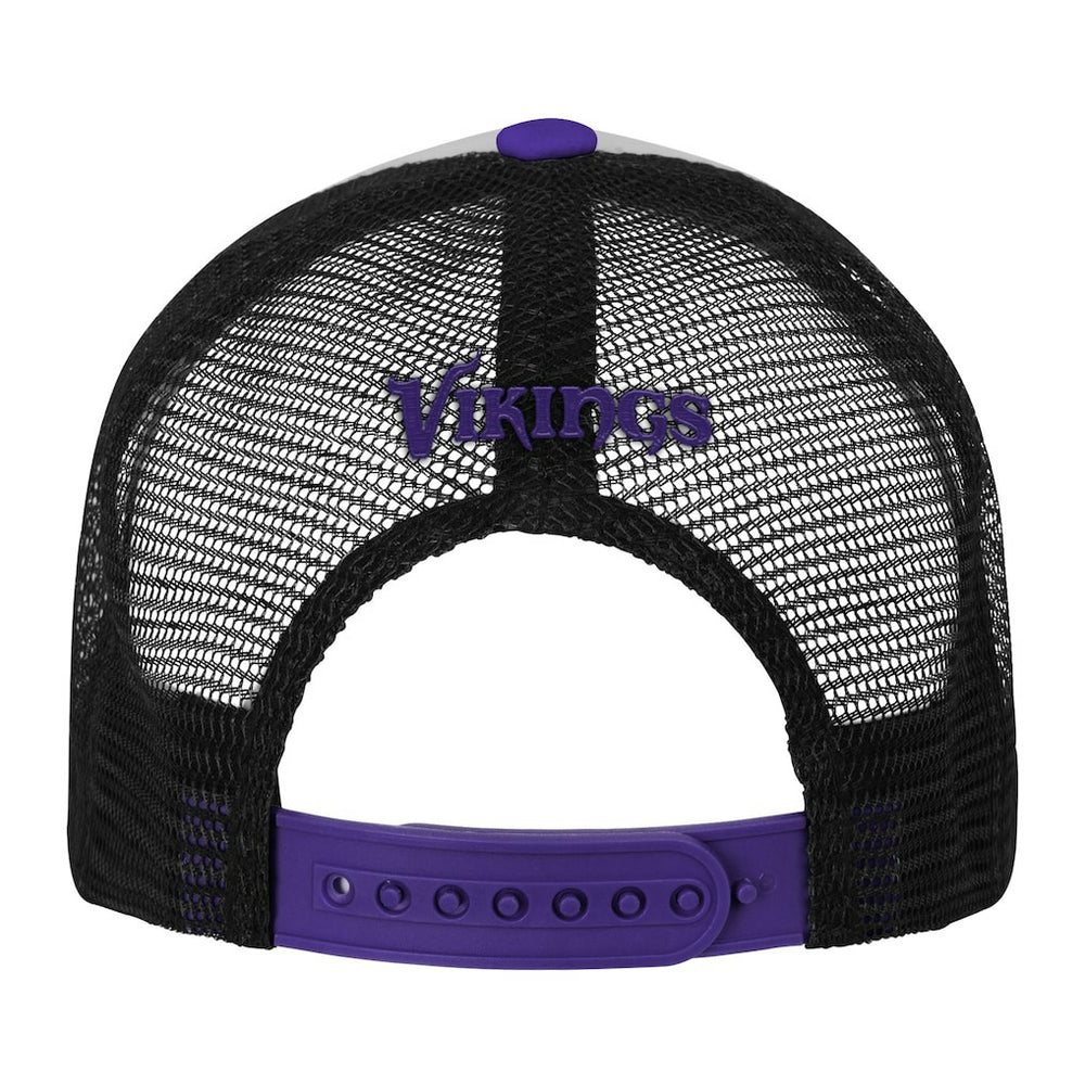 Minnesota Vikings Youth Essentials Trucker Adjustable Hat White/Purple - NFL