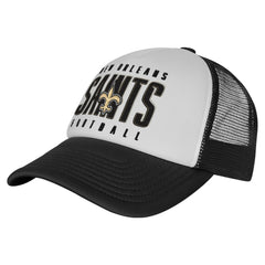 New Orleans Saints Youth Essentials Trucker Adjustable Hat White/Black - NFL