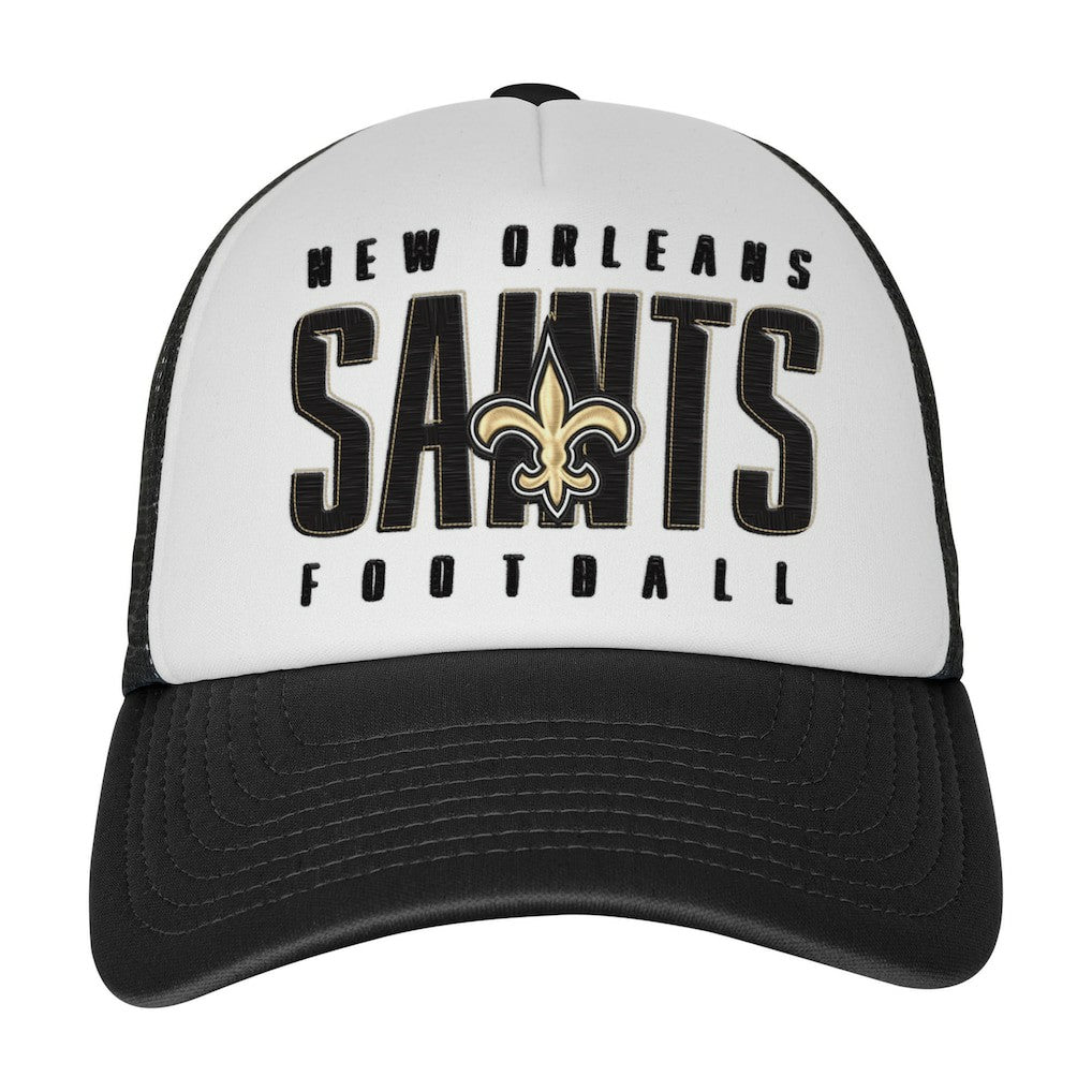New Orleans Saints Youth Essentials Trucker Adjustable Hat White/Black - NFL