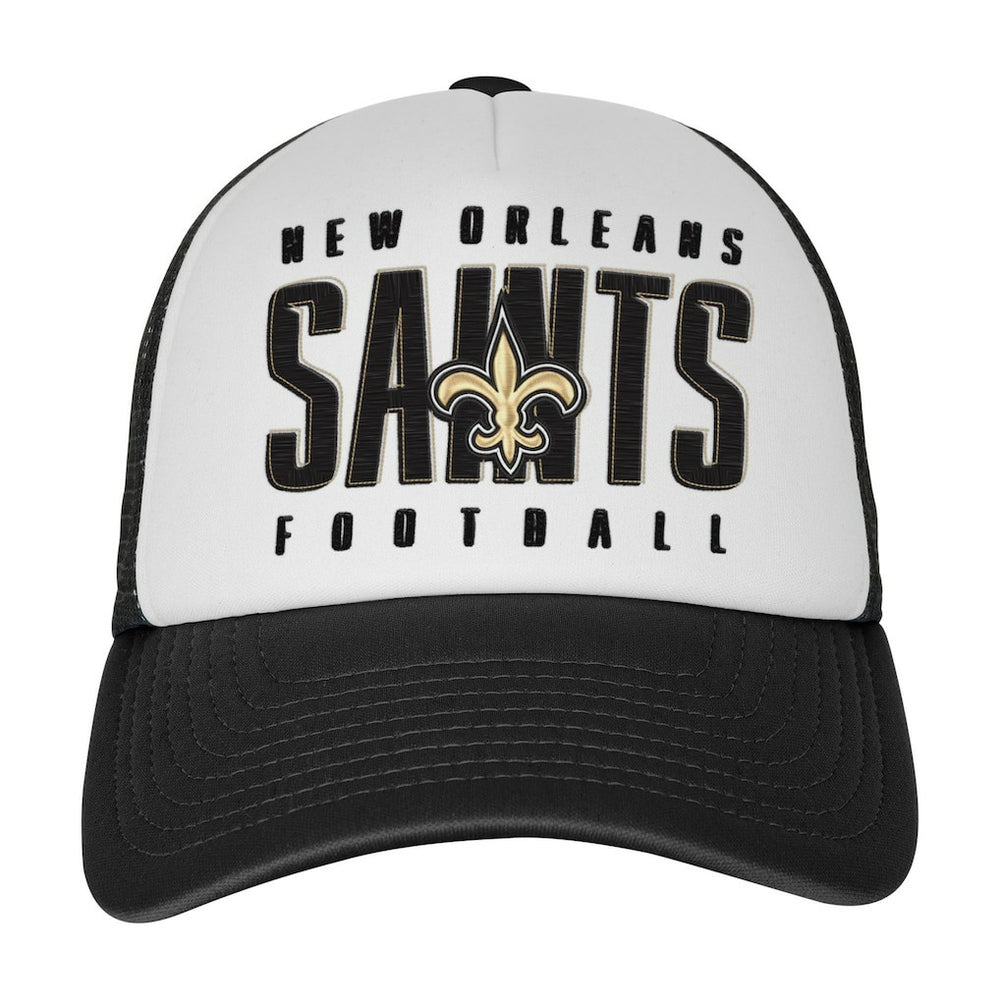 New Orleans Saints Youth Essentials Trucker Adjustable Hat White/Black - NFL