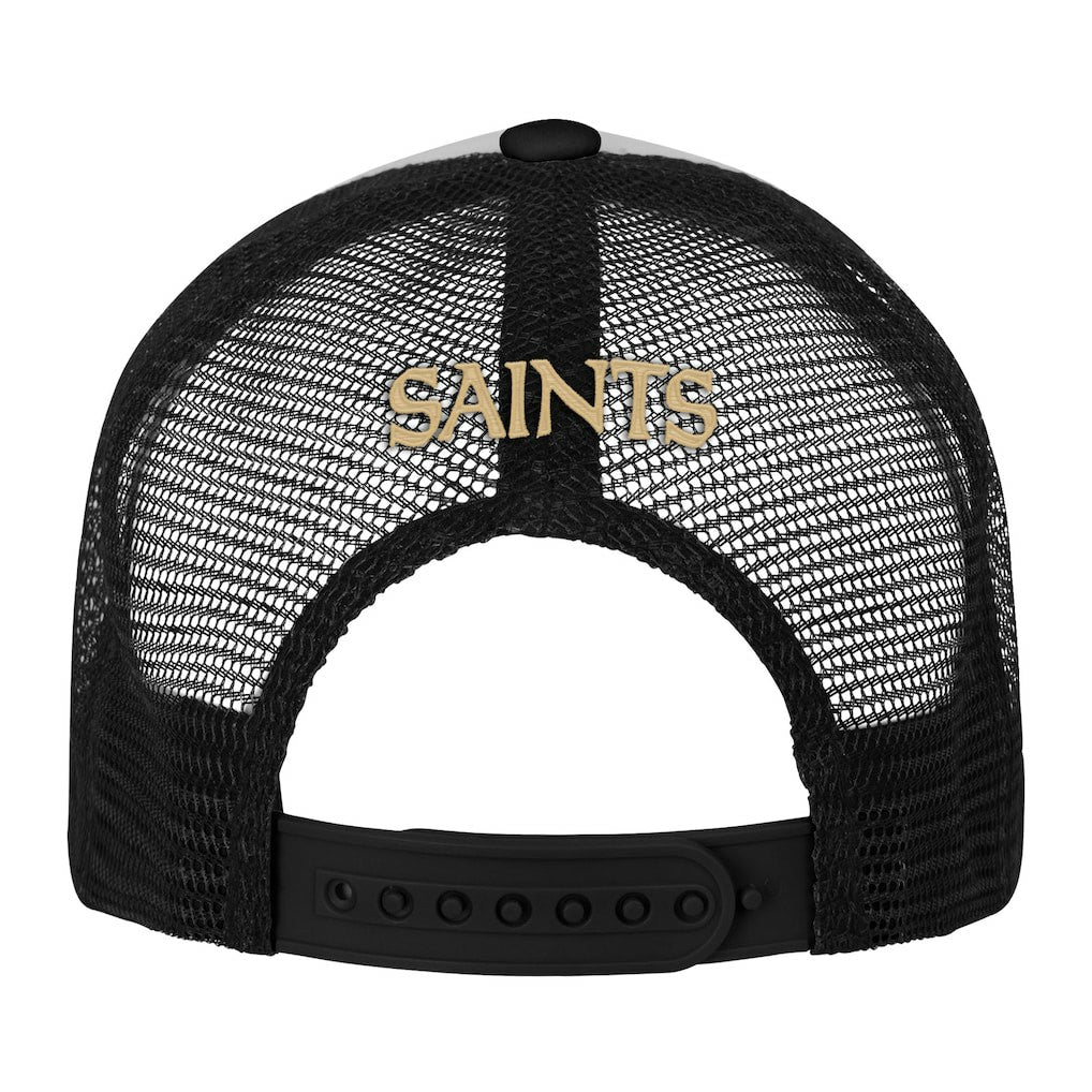 New Orleans Saints Youth Essentials Trucker Adjustable Hat White/Black - NFL