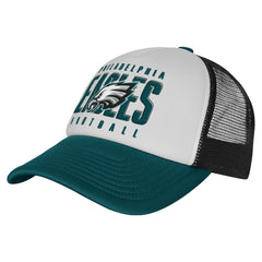 Philadelphia Eagles Youth Essentials Trucker Adjustable Hat White/Midnight Green - NFL