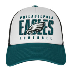 Philadelphia Eagles Youth Essentials Trucker Adjustable Hat White/Midnight Green - NFL