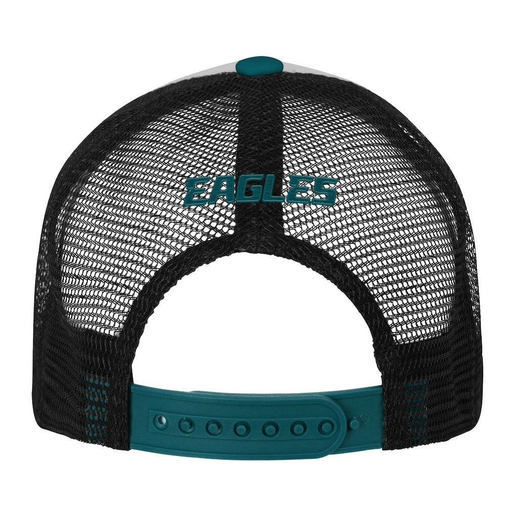 Philadelphia Eagles Youth Essentials Trucker Adjustable Hat White/Midnight Green - NFL