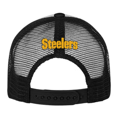 Pittsburgh Steelers Youth Essentials Trucker Adjustable Hat White/Black - NFL