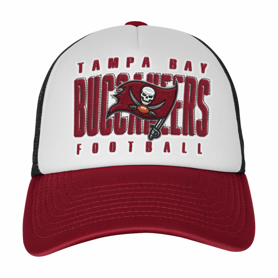 Tampa Bay Buccaneers Youth Essentials Trucker Adjustable Hat White/Red - NFL