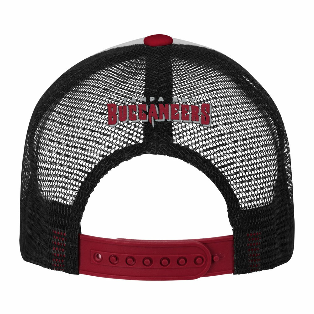 Tampa Bay Buccaneers Youth Essentials Trucker Adjustable Hat White/Red - NFL