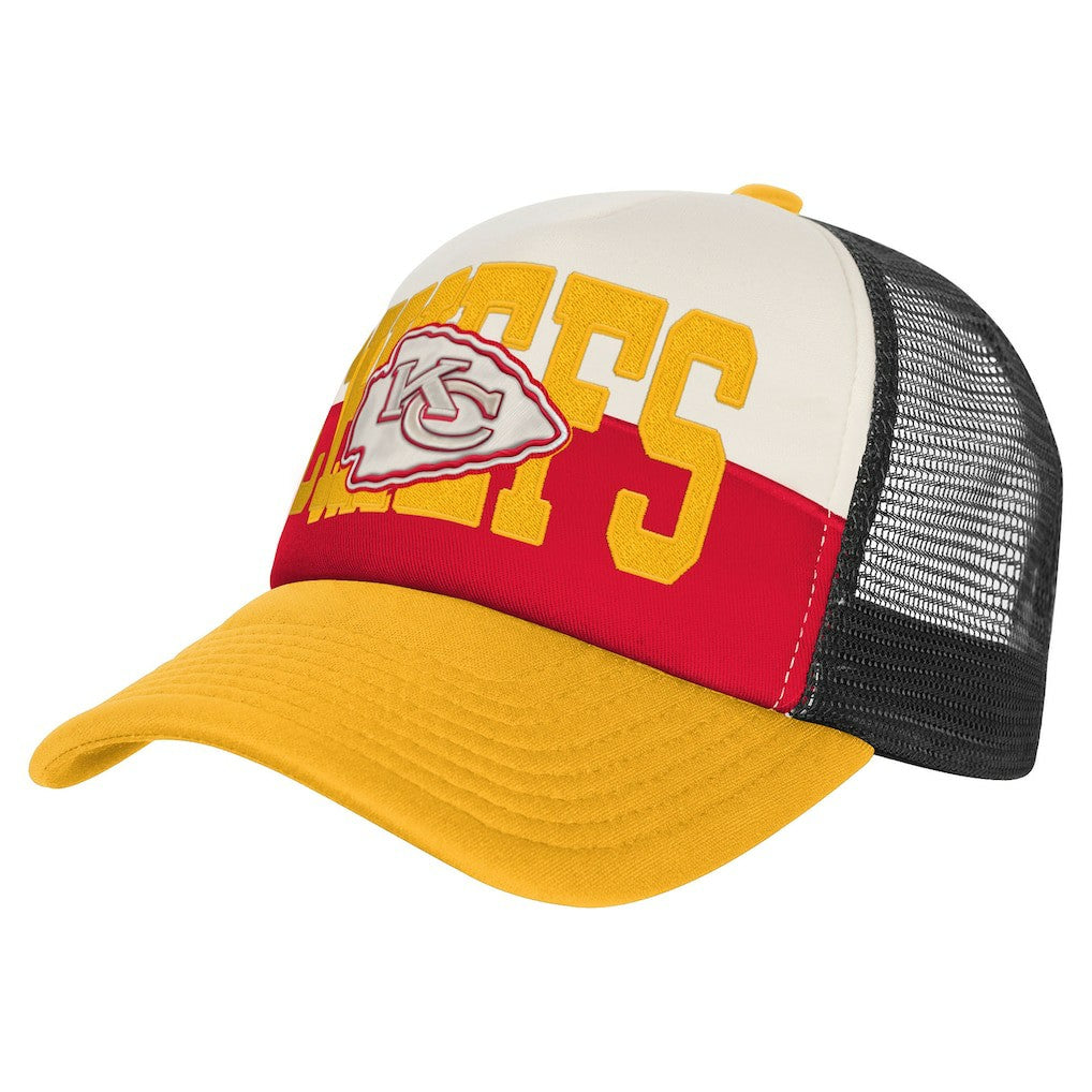 Kansas City Chiefs Youth Modern Fan Trucker Adjustable Hat White/Gold - NFL