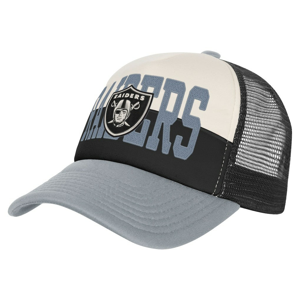 Las Vegas Raiders Youth Modern Fan Trucker Adjustable Hat White/Silver - NFL