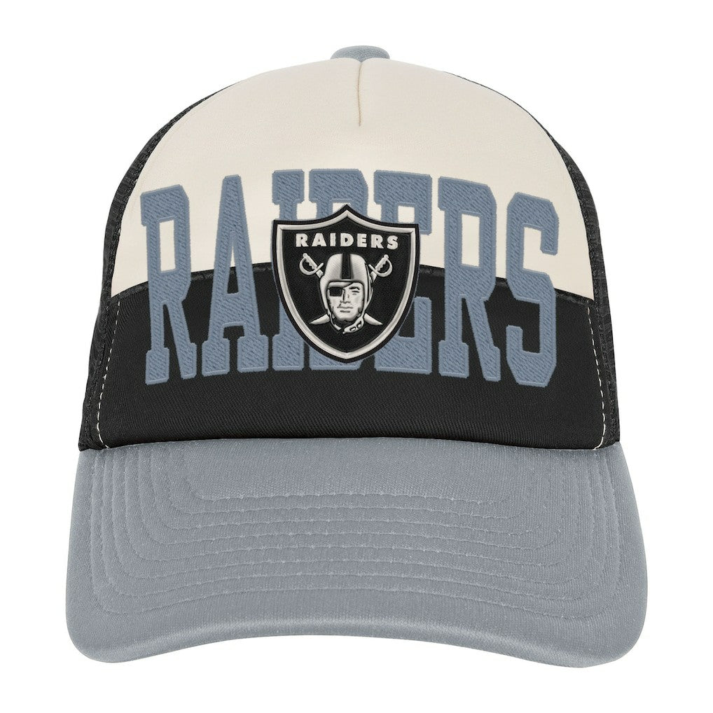 Las Vegas Raiders Youth Modern Fan Trucker Adjustable Hat White/Silver - NFL