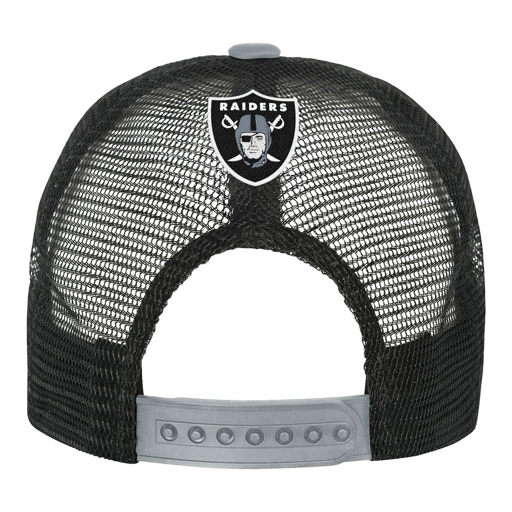 Las Vegas Raiders Youth Modern Fan Trucker Adjustable Hat White/Silver - NFL