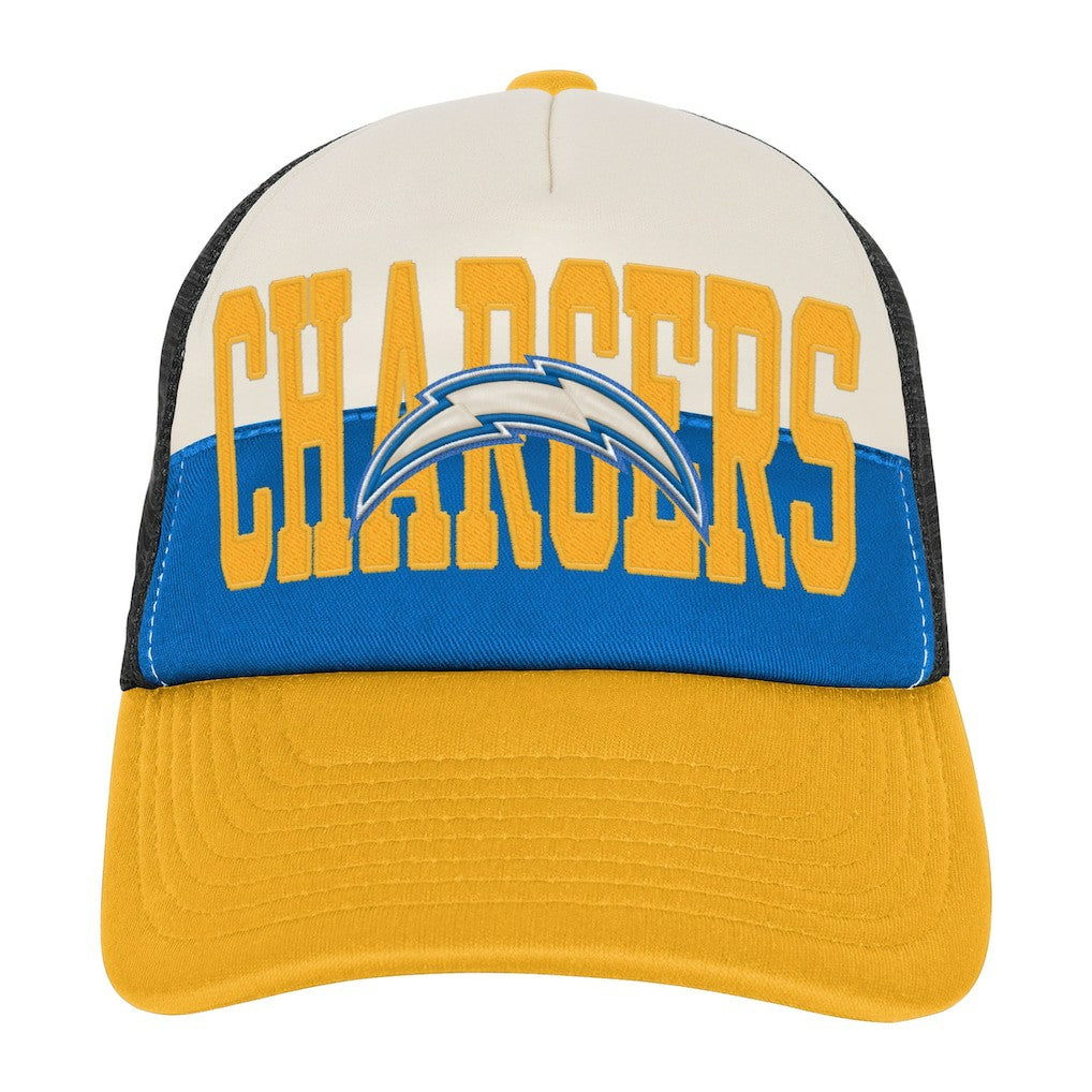 Los Angeles Chargers Youth Modern Fan Trucker Adjustable Hat White/Gold - NFL