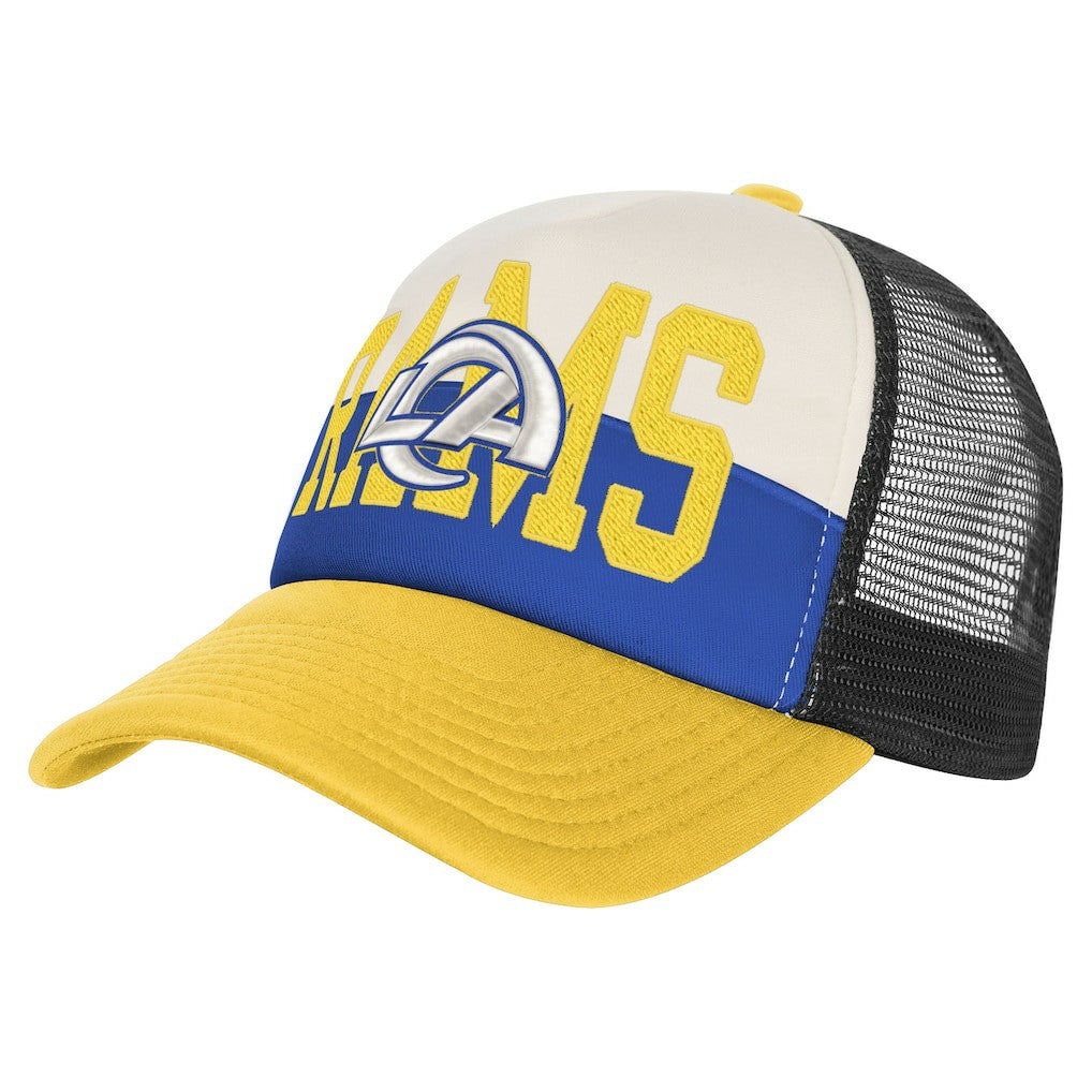Los Angeles Rams Youth Modern Fan Trucker Adjustable Hat White/Gold - NFL