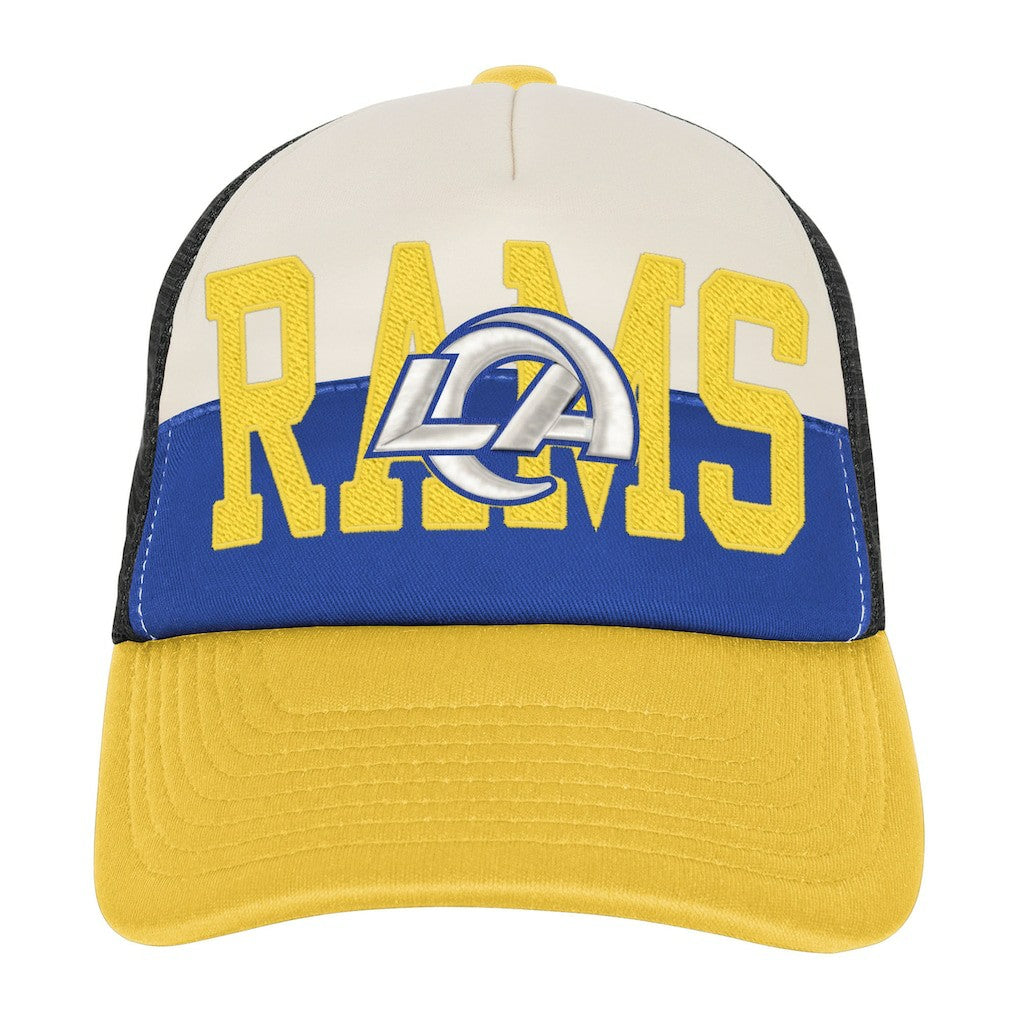 Los Angeles Rams Youth Modern Fan Trucker Adjustable Hat White/Gold - NFL