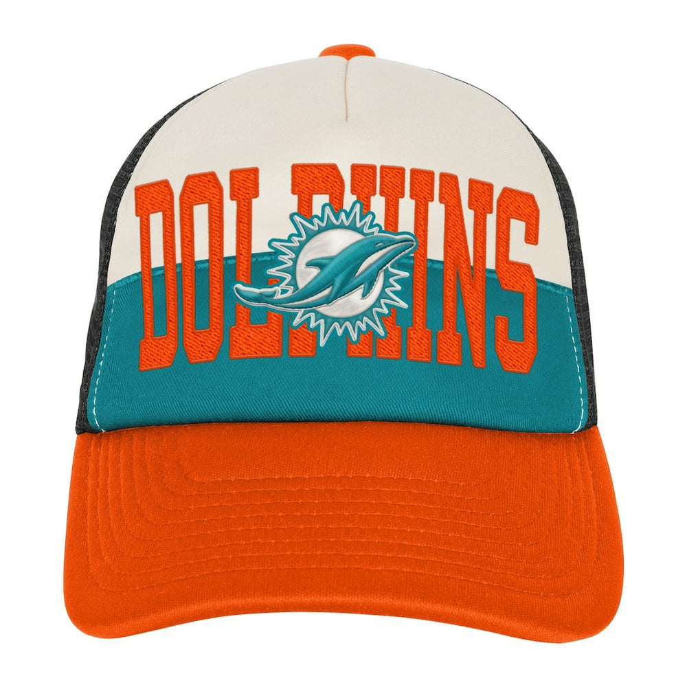 Miami Dolphins Youth Modern Fan Trucker Adjustable Hat White/Orange - NFL