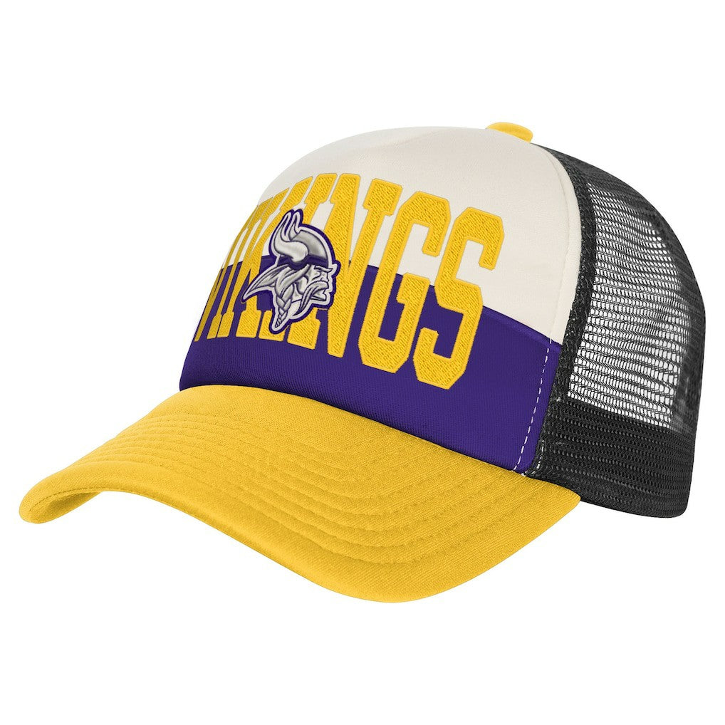 Minnesota Vikings Youth Modern Fan Trucker Adjustable Hat White/Gold - NFL