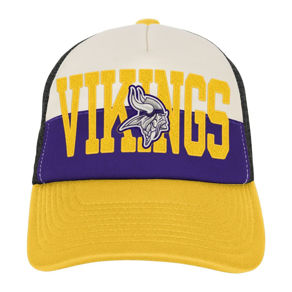 Minnesota Vikings Youth Modern Fan Trucker Adjustable Hat White/Gold - NFL