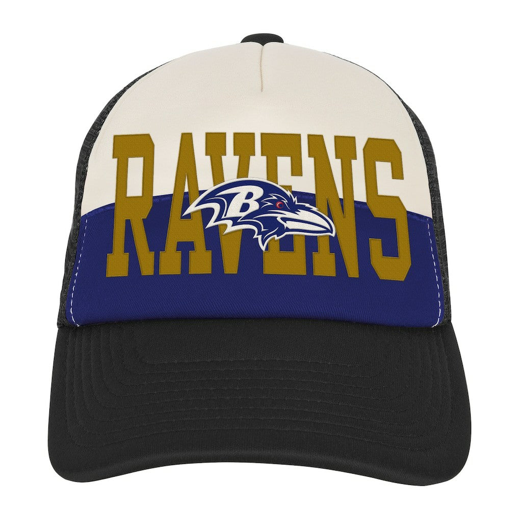 Baltimore Ravens Youth Modern Fan Trucker Adjustable Hat White/Black - NFL